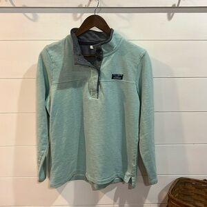 Llbean 1/4 button collar top women’s medium excellent condition 100% cotton